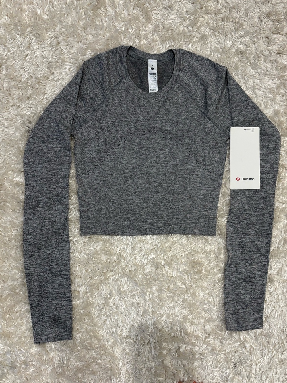lululemon athletica Swiftly Cropped Athletic Heather Grey Long-Sleeve 2.0
